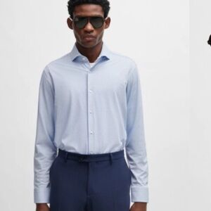 BOSS Hugo Boss Mens Slim Fit Long Sleeves Cotton Shirt | 39/ 15.5